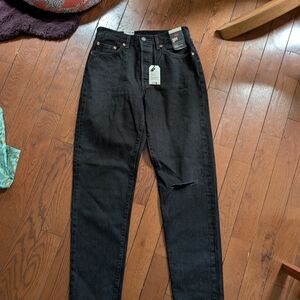 Levi's Black Denim Jeans Size 28 Style 501 NWT